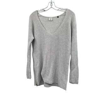 Cabi Womens Tight Knit Pullover Sweater V-Neck Long Sleeve Gray Size Small